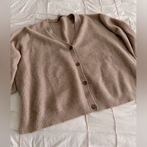 Jenni Kayne Oversized Cashmere Cocoon Cardigan | Size 2X | Oatmeal